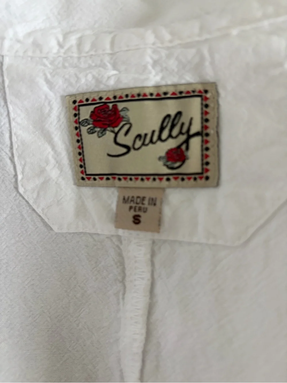 Scully Cantina White Women's Embroidered Button-Down Shirt size S - Picture 10 of 16